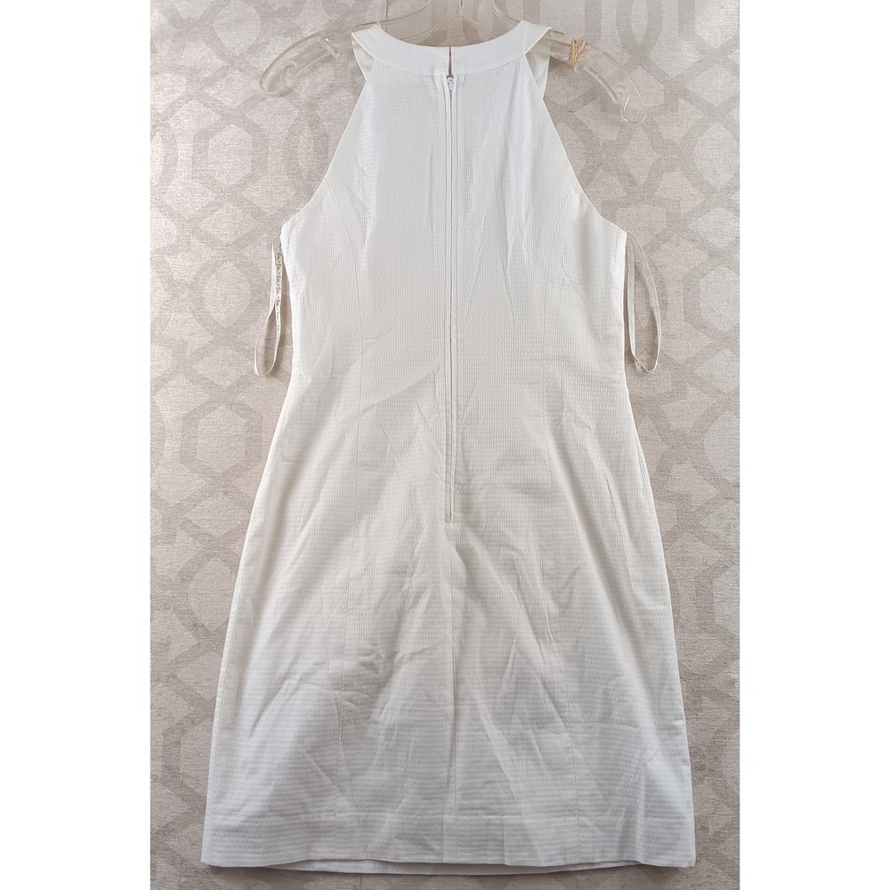 Lilly Pulitzer Jena Stretch Seersucker Embellished V-Neck‎ Sheath Dress Size 0 - Picture 2 of 9